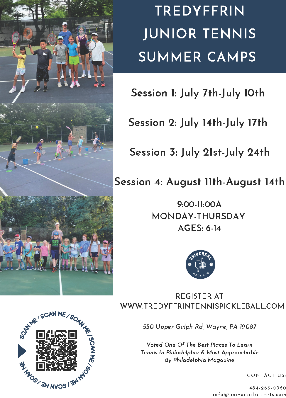 Tredyffrin Junior Tennis Summer Camps 2025