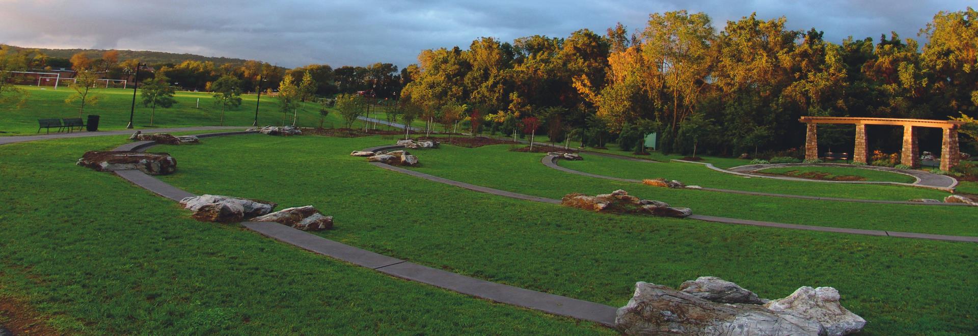 Wilson Farm Park stage with seating
